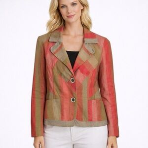 Canvasbacks Vintage Blazer jacket womens size 6 Linen 80's Made in USA